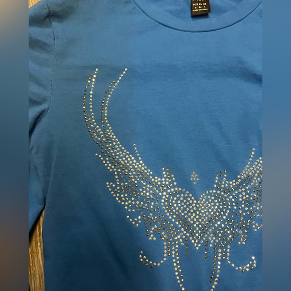 SHEIN BLUE CROPPED TOP Y2K - Picture 2 of 3